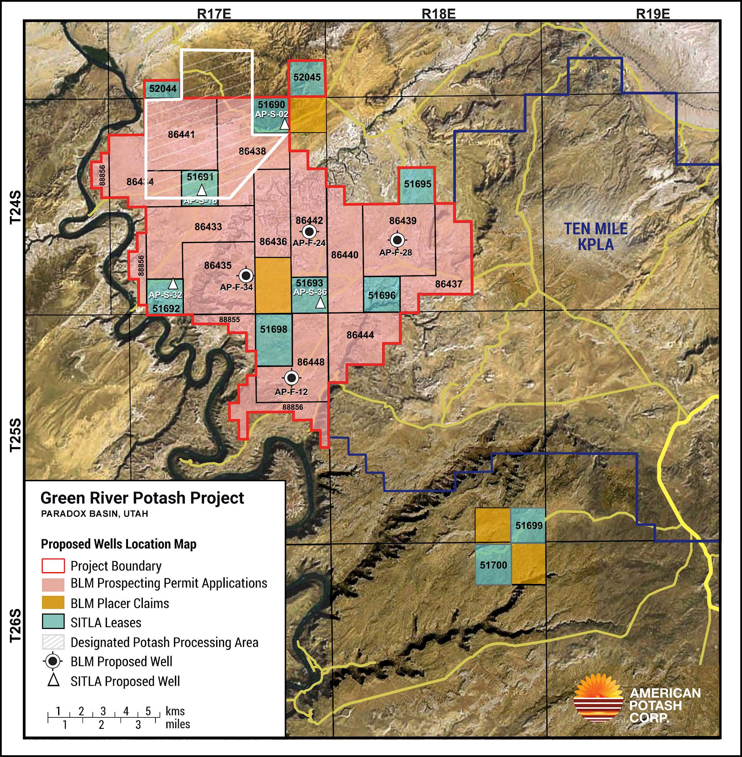 Green River Potash Project – Mineral Tenure Map